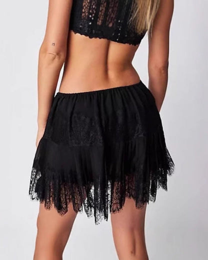 High Waist Lace Skirt