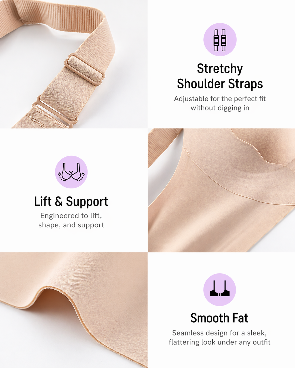 Invisible Jelly Lift Bra with Breathable Water Drop Hollow