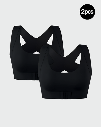 Wireless Cross-Back Posture Bra with Front Closure（2pcs）