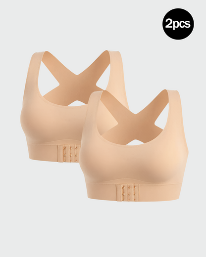 Wireless Cross-Back Posture Bra with Front Closure（2pcs）