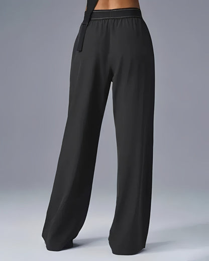 Women's High Waist Wide Leg Pocket Yoga Pants – Stretchy Casual Pants